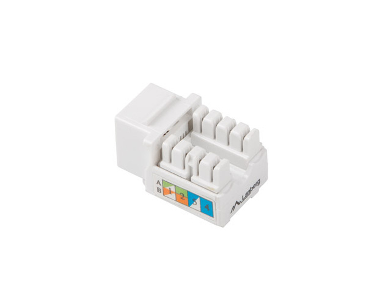 Zdjęcie produktu: Moduł Keystone Gniazdo RJ45 do LSA UTP Kat 5E 90° Do Puszki Montażowej Lanberg
