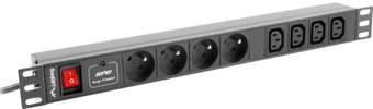 Listwa zasilająca Lanberg Rack PDU 19" 1U 16A 4x 230V PL 4x Iec C13 2m Czarna