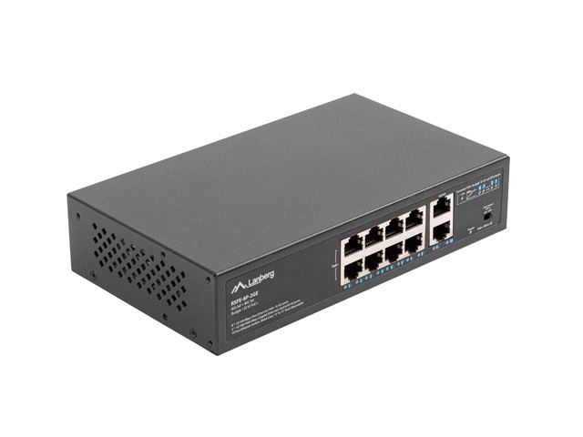Lanberg Switch 8x 100mb Poe+/2x 1gb Rack 10" & 19" Gigabit Ethernet 120w Lanberg Switch 8x 100mb Poe+/2x 1gb Rack 10" & 19" Gigabit Ethernet 120w