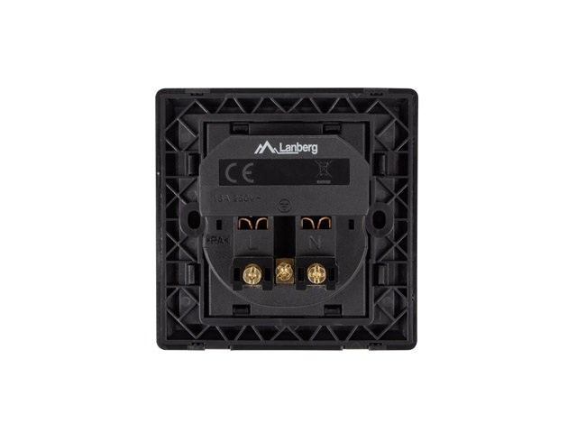 Gniazdo Podtynkowe 230V Pojedyncze + 2x USB 2.1a Schuko Lanberg Czarne Gniazdo Podtynkowe 230V Pojedyncze + 2x USB 2.1a Schuko Lanberg Czarne