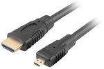 Miniatura zdjęcia: Lanberg Kabel HDMI(M) do HDMI Micro(M) V1.4 1m 4k 3d Czarny