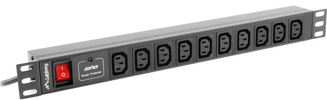 Listwa zasilająca Lanberg Rack PDU 19" 1U 10a 10x Iec C13 2m Czarna C14