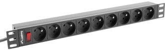 Listwa zasilająca Lanberg Rack PDU 19" 1U 16A 9x 230V PL 3m Czarna