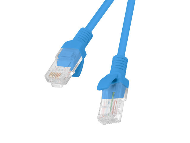 Kabel Lanberg RJ45 Patch cord Kat.5E UTP 0.25m - niebieski Fluke Passed 10-Pack