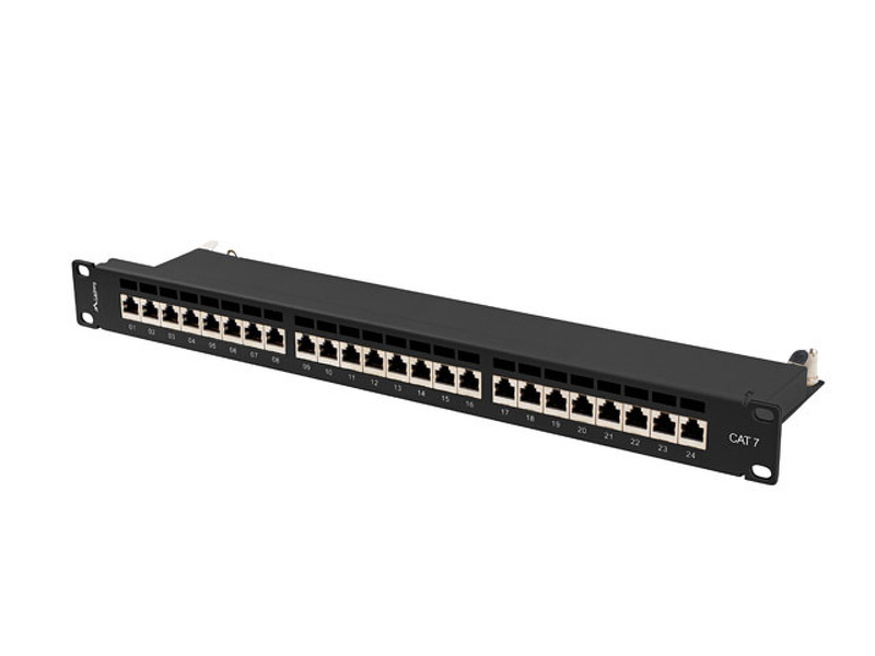 Zdjęcie produktu: Patch Panel 24 Port 1U 19” Kat.7 Ekranowany Lanberg Czarny
