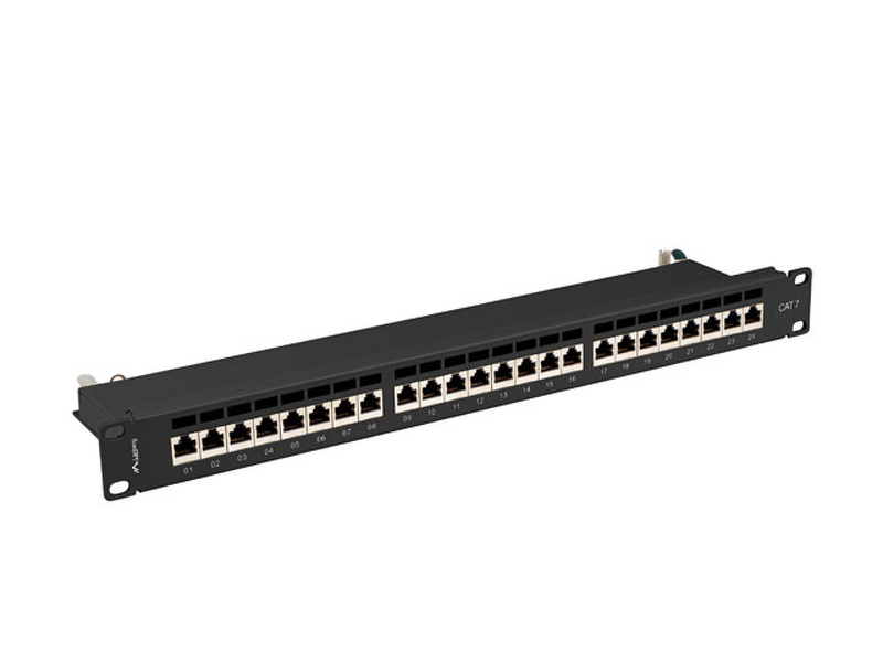Zdjęcie produktu: Patch Panel 24 Port 1U 19” Kat.7 Ekranowany Lanberg Czarny