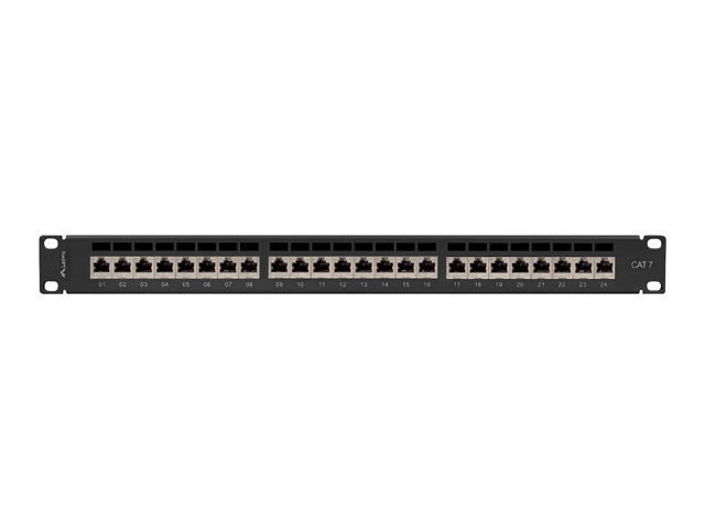 Patch Panel 24 Port 1U 19” Kat.7 Ekranowany Lanberg Czarny