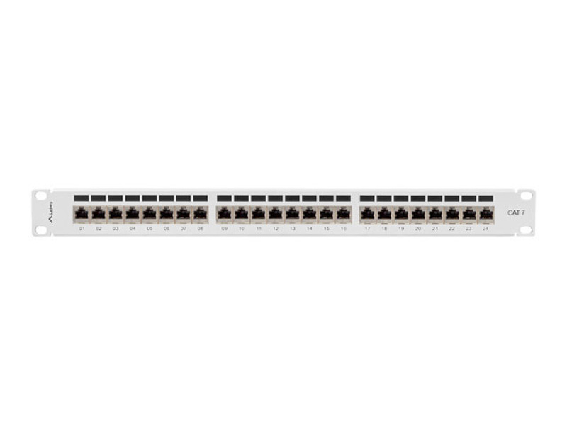Zdjęcie produktu: Patch Panel 24 Port 1U 19” Kat.7 Ekranowany Lanberg Szary