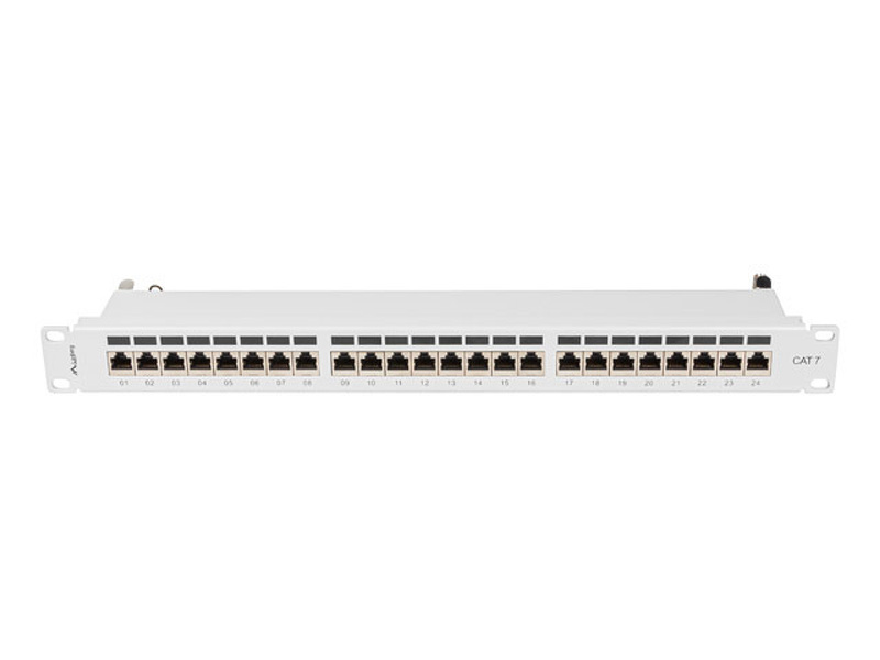 Zdjęcie produktu: Patch Panel 24 Port 1U 19” Kat.7 Ekranowany Lanberg Szary