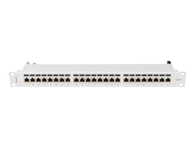 Patch Panel 24 Port 1U 19” Kat.7 Ekranowany Lanberg Szary