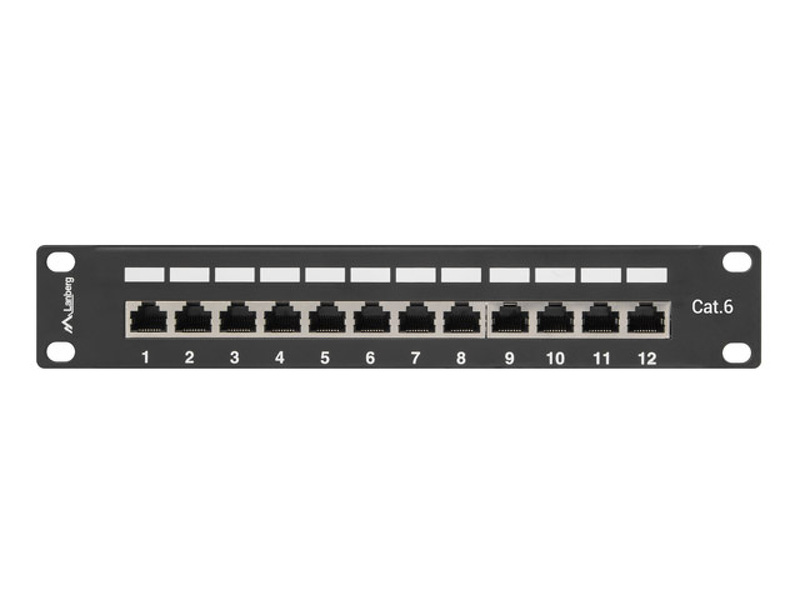 Zdjęcie produktu: Patch Panel 12 Port 1U 10" Ekranowany Kat.6 Lanberg Czarny