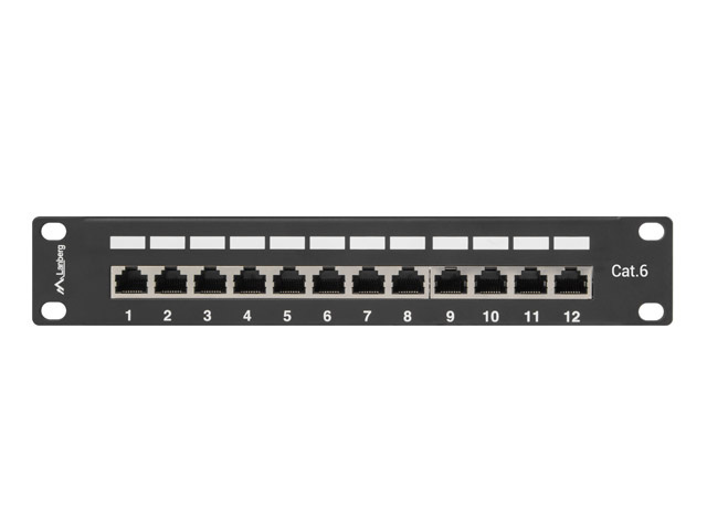 Patch Panel 12 Port 1U 10" Ekranowany Kat.6 Lanberg Czarny