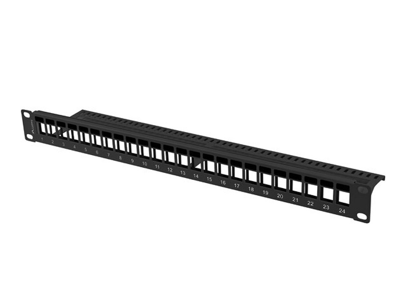 Zdjęcie produktu: Patch Panel Pusty 24 Port 1U 19" Do Modułów Keystone Lanberg Czarny