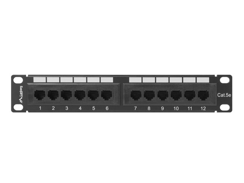 Zdjęcie produktu: Patch Panel 12 Port 1U 10" Kat.5E Lanberg Czarny