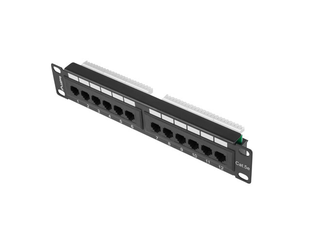 Patch Panel 12 Port 1U 10" Kat.5E Lanberg Czarny