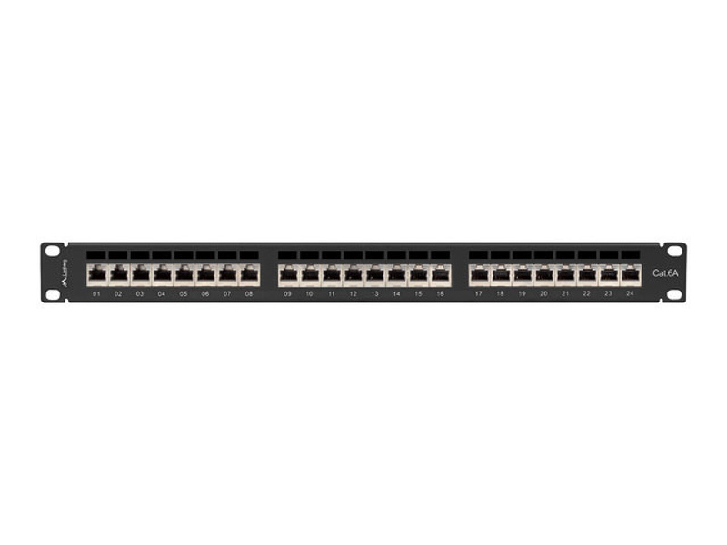 Zdjęcie produktu: Patch Panel 24 Port 1U 19” Kat.6A Ekranowany Lanberg Czarny