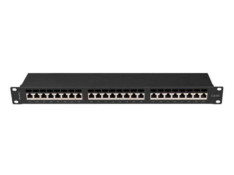 Zdjęcie produktu: Patch Panel 24 Port 1U 19” Kat.6A Ekranowany Lanberg Czarny