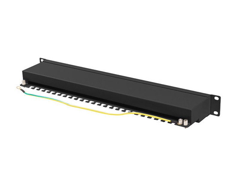 Zdjęcie produktu: Patch Panel 24 Port 1U 19” Kat.6A Ekranowany Lanberg Czarny