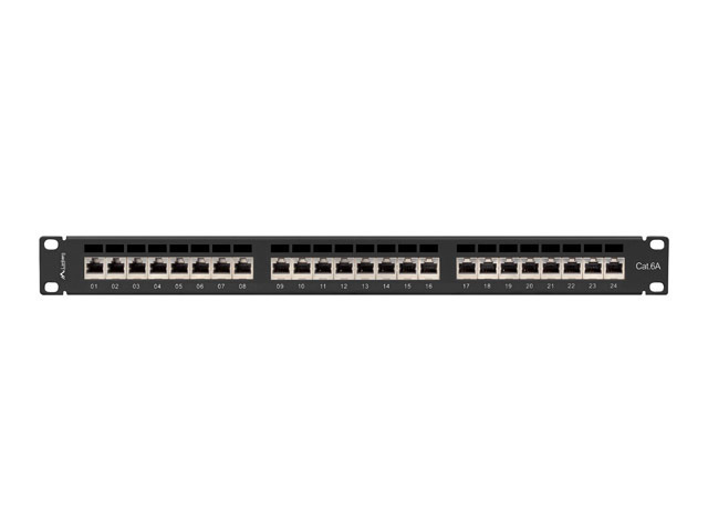 Patch Panel 24 Port 1U 19” Kat.6A Ekranowany Lanberg Czarny