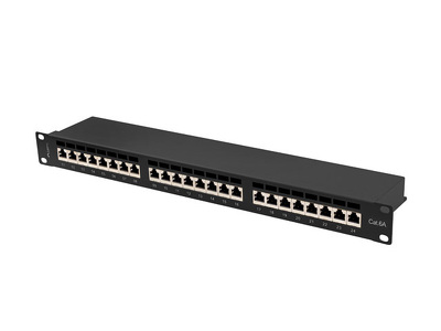 Miniatura produktu: Patch Panel 24 Port 1U 19” Kat.6A Ekranowany Lanberg Czarny