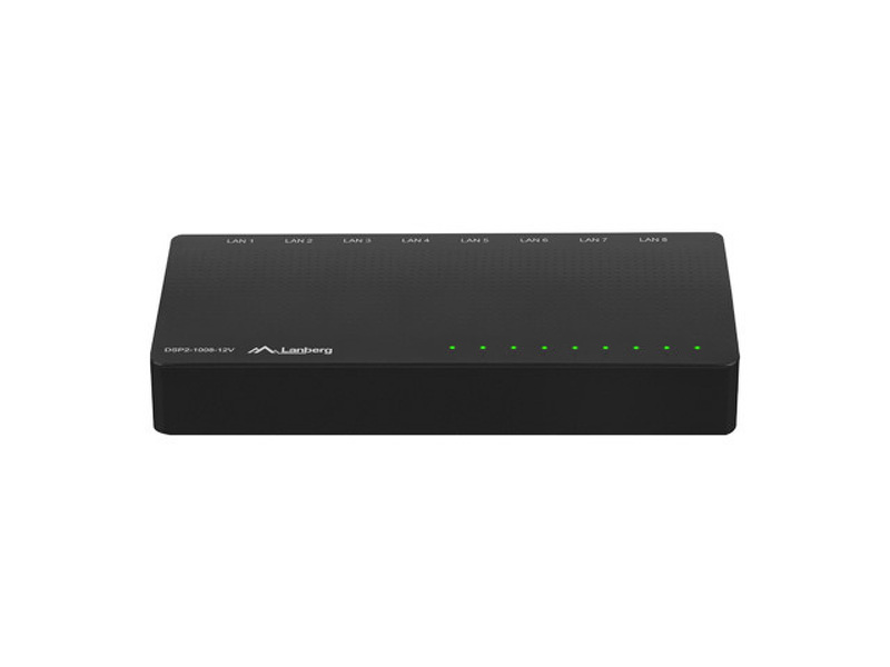 Zdjęcie produktu: Lanberg Switch DSP2-1008-12v 8x 1gb/S Gigabit Ethernet Desktop 12v Zdjęcie produktu: Lanberg Switch DSP2-1008-12v 8x 1gb/S Gigabit Ethernet Desktop 12v