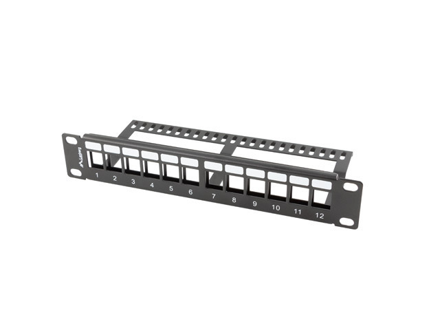 Patch Panel Pusty 12 Port 1U 10" Z Organizerem Do Modułów Keystone Lanberg Czarny