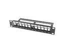 Patch Panel Pusty 12 Port 1U 10" Z Organizerem Do Modułów Keystone Lanberg Czarny