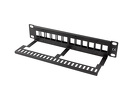 Miniatura zdjęcia: Patch Panel Pusty 12 Port 1U 10" Z Organizerem Do Modułów Keystone Lanberg Czarny