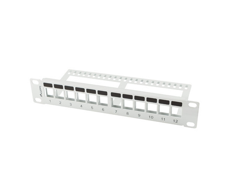 Zdjęcie produktu: Patch Panel Pusty 12 Port 1U 10" Z Organizerem Do Modułów Keystone Lanberg Szary