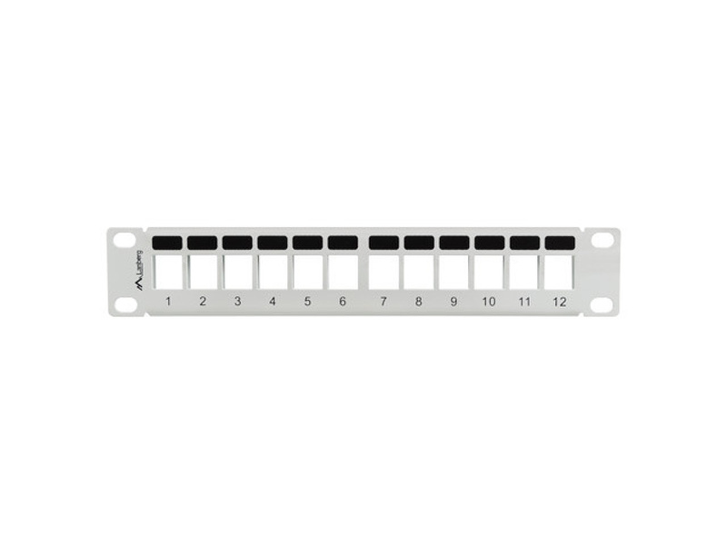 Zdjęcie produktu: Patch Panel Pusty 12 Port 1U 10" Z Organizerem Do Modułów Keystone Lanberg Szary