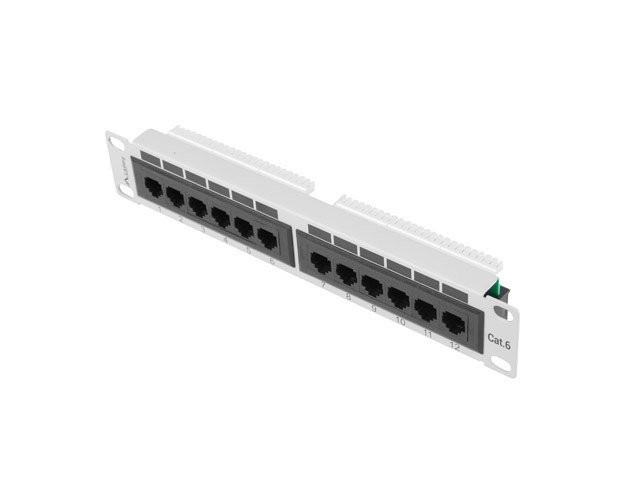 Patch Panel 12 Port 1U 10" Kat.6 Lanberg Szary