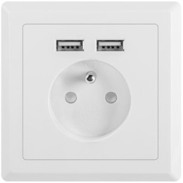 Zdjęcie produktu: Gniazdo Podtynkowe 230V Pojedyncze + 2x USB 2.1a French Lanberg Białe Zdjęcie produktu: Gniazdo Podtynkowe 230V Pojedyncze + 2x USB 2.1a French Lanberg Białe