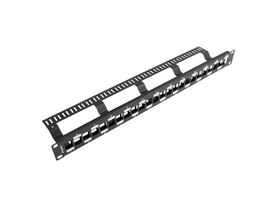 Miniatura produktu: Patch Panel Pusty 24 Port 1U 19" Naprzemienny Z Organizerem Do Modułów Keystone Lanberg Czarny
