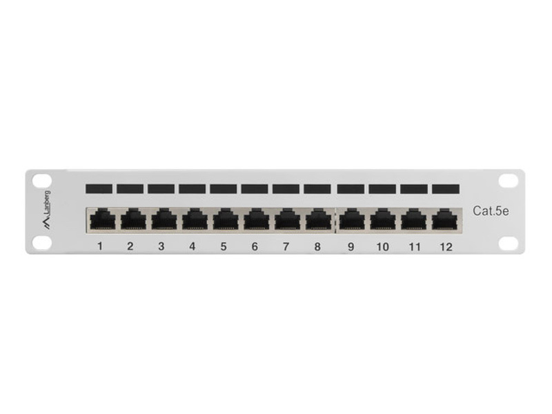 Zdjęcie produktu: Patch Panel 12 Port 1U 10" Ekranowany Kat.5E Lanberg Szary