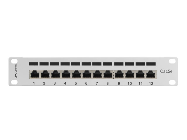 Patch Panel 12 Port 1U 10" Ekranowany Kat.5E Lanberg Szary