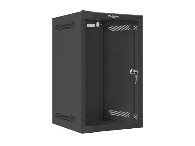 Szafa Instalacyjna Rack Wisząca 10" 9u 280x310 Czarna Drzwi Szklane Lanberg (Flat Pack)