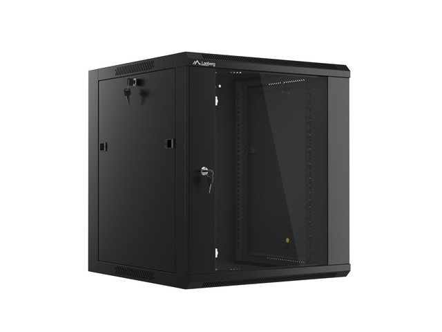 Lanberg Szafa Instalacyjna Rack Wisząca 19" 12U 570x600 Szybki Montaż Czarna (Flat Pack)