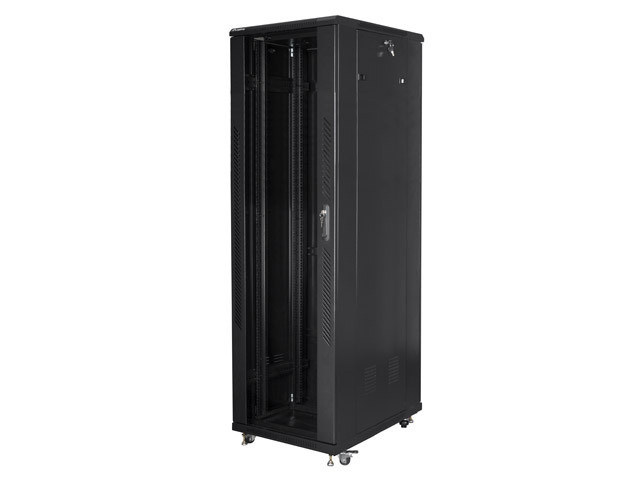 Szafa Instalacyjna Rack Stojąca 19" 42U 600x1000 Czarna (Flat Pack) Lanberg