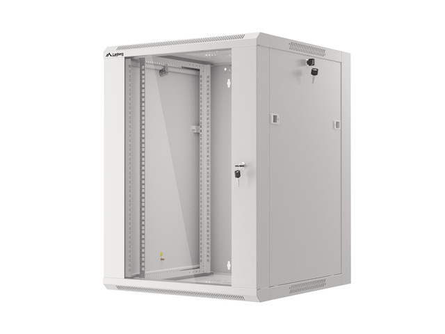 Lanberg Szafa Instalacyjna Rack Wisząca 19" 15u 570x600 Szybki Montaż Szara (Flat Pack)
