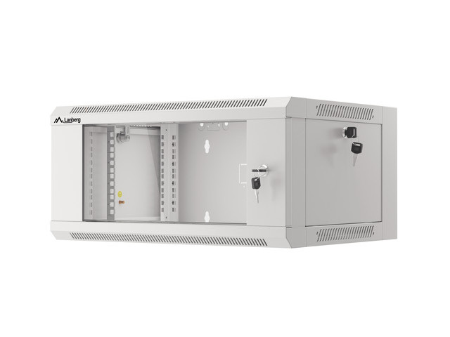 Lanberg Szafa Instalacyjna Rack Wisząca 19" 4u 570x450 Szybki Montaż Szara (Flat Pack)