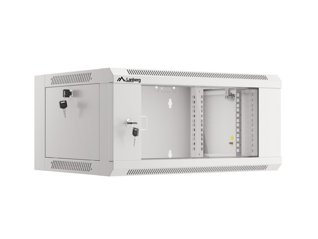 Lanberg Szafa Instalacyjna Rack Wisząca 19" 4u 570x450 Szybki Montaż Szara (Flat Pack)