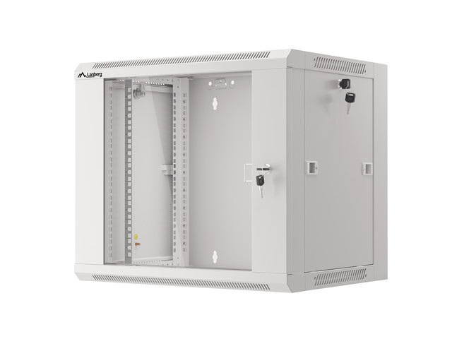 Lanberg Szafa Instalacyjna Rack Wisząca 19" 9u 570x450 Szybki Montaż Szara (Flat Pack)