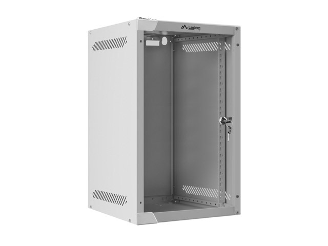 Szafa Instalacyjna Rack Wisząca 10" 9u 280x310 Szara Drzwi Metalowe Lanberg (Flat Pack)