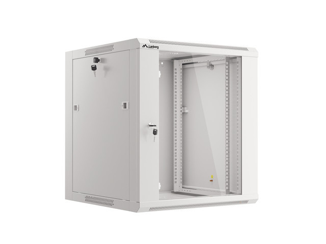 Lanberg Szafa Instalacyjna Rack Wisząca 19" 12U 570x600 Szybki Montaż Szara (Flat Pack)