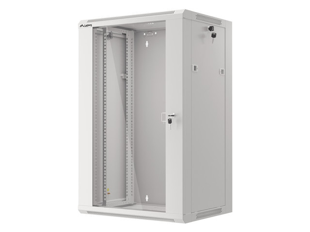 Lanberg Szafa Instalacyjna Rack Wisząca 19" 18u 570x450 Szybki Montaż Szara (Flat Pack)