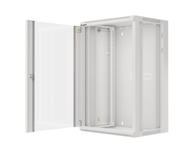 Lanberg Szafa Instalacyjna Rack Wisząca 19" 18u 570x450 Szybki Montaż Szara (Flat Pack)