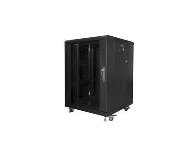 Miniatura produktu: Szafa Instalacyjna Rack Stojąca 19" 15u 600x600 Czarna Lanberg  (Flat Pack)