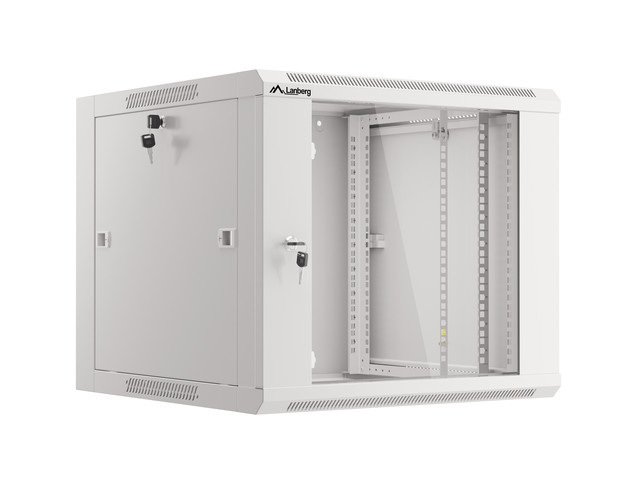 Lanberg Szafa Instalacyjna Rack Wisząca 19" 9u 570x600 Szybki Montaż Szara (Flat Pack)
