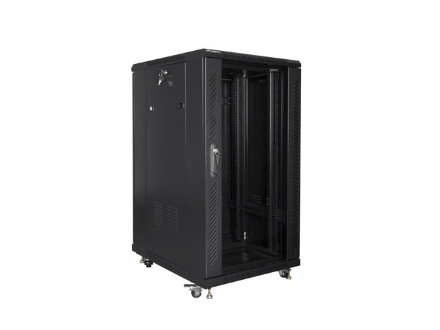 Szafa Instalacyjna Rack Stojąca 19" 22U 600x800 Czarna (Flat Pack) Lanberg