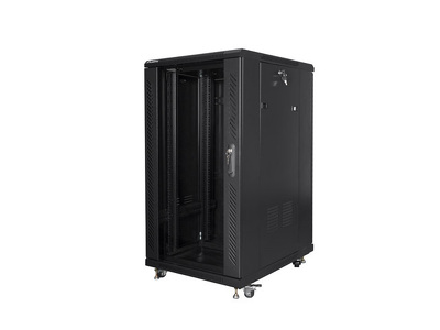 Miniatura produktu: Szafa Instalacyjna Rack Stojąca 19" 22U 600x800 Czarna (Flat Pack) Lanberg